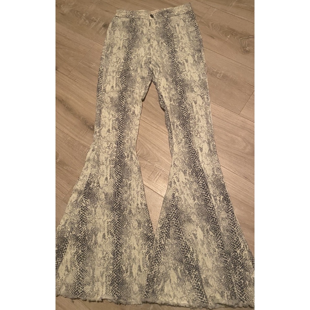 Altar'd State Snake Print Bell Bottom Flare Pants Womens Small Boho Festival Y2K